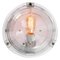 Vintage Industrial White Metal Clear Glass Wall Lamp, Image 1