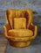 Yellow Velvet Lounge Chair, 1950s 1