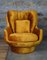 Yellow Velvet Lounge Chair, 1950s, Image 1