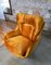 Yellow Velvet Lounge Chair, 1950s 2