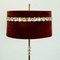 Lampadaire Mid-Century en Laiton et Cristal de Verre avec Abat-Jour en Velours Rouge, Autriche 6