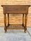 French Walnut Side Table with Drawer, Carved Arches and Column Legs with Wheels, 1890s 9