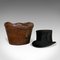 Caja para sombreros inglesa antigua de cuero, Imagen 7