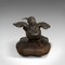 Uccellino decorativo antico in bronzo e mogano, inizio XX secolo, Immagine 6
