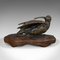 Antique Bronze & Mahogany Decorative Small Bird, 1900s 1