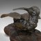 Pájaro decorativo antiguo pequeño de bronce y caoba, década de 1900, Imagen 9