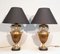 Lampes de Bureau en Bronze Antique & Marbre Blanc, Set de 2 1