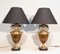 Table Lamps in Antique Bronze & White Marble, Set of 2 1