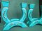 Turquoise Ceramic Candleholders with Gold Vines, 1930s, Set of 2 14