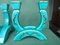 Turquoise Ceramic Candleholders with Gold Vines, 1930s, Set of 2, Image 12