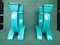 Turquoise Ceramic Candleholders with Gold Vines, 1930s, Set of 2 17
