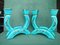 Turquoise Ceramic Candleholders with Gold Vines, 1930s, Set of 2 19