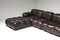 Camaleonda Sectional Sofa in Chocolate Brown Leather by Mario Bellini for B&B Italia / C&B Italia, 1970s, Set of 6 9