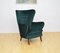 Velvet Wingback Armchair, 1950s 3