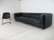 Large Modernist Vintage Black Leather Sofa, 1970s 2