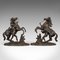 Chevaux Marly Antiques en Bronze, France, Set de 2 1