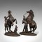 Antique French Marly Horses in Bronze after Coustou, Set of 2 3