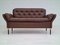 Danish Brown Leather Sofa, 1970s 1