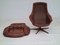 Swivel Armchair and Stool by H. W. Klein for Bramin, 1970s, Set of 2 17