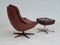 Swivel Armchair and Stool by H. W. Klein for Bramin, 1970s, Set of 2 18
