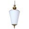 Lampe à Suspension Mid-Century en Opaline, Italie 1