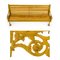 Wooden Bench in Cast Yellow Patina 3