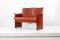Sofá de dos plazas y silla de cuero coñac oscuro de Tito Agnoli para Matteo Grasse, Italy. Juego de 2, Imagen 14