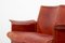 Loveseat and Chair in Dark Cognac Leather by Tito Agnoli for Matteo Grasse, Italy, Set of 2 17