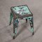 French H Metal Cafe Dining Stool in Turquoise from Tolix, 1950s 1