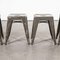 French H Metal Cafe Dining Stools in Khaki from Tolix, 1950s, Set of 4 2