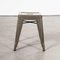 French H Metal Cafe Dining Stools in Khaki from Tolix, 1950s, Set of 4 1