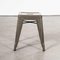 French H Metal Cafe Dining Stools in Khaki from Tolix, 1950s, Set of 4, Image 1