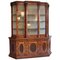Antique Victorian Burr Walnut Carved Display Cabinet 1