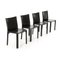 Cab Chairs in Black Leather by Mario Bellini for Cassina, 1970s, Set of 4 2