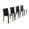 Cab Chairs in Black Leather by Mario Bellini for Cassina, 1970s, Set of 4, Image 2