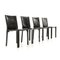 Cab Chairs in Black Leather by Mario Bellini for Cassina, 1970s, Set of 4, Image 3