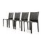 Cab Chairs in Black Leather by Mario Bellini for Cassina, 1970s, Set of 4 4