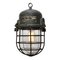 Gray Cast Aluminum Vintage Industrial Clear Glass Cage Lamp, Image 1