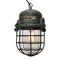 Gray Cast Aluminum Vintage Industrial Clear Glass Cage Lamp, Image 4