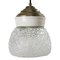 White Porcelain Frosted Glass Vintage Brass Pendant Light, Image 1