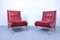 Mid-Century Red Vinyl Lounge Chairs, Set of 2 1