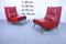 Mid-Century Red Vinyl Lounge Chairs, Set of 2 6