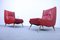 Mid-Century Red Vinyl Lounge Chairs, Set of 2 7