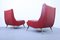 Mid-Century Red Vinyl Lounge Chairs, Set of 2 5