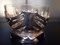 Antique Pewter & Crystal Glass Double Bowls from Bingit Zinn 7