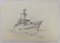 David Hawker, War Ship ink Painting, 1980s 7