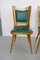 Italian Wooden Dining Chairs with Green Upholstery, 1950, Set of 6 17