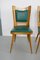 Italian Wooden Dining Chairs with Green Upholstery, 1950, Set of 6, Image 17