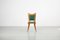 Italian Wooden Dining Chairs with Green Upholstery, 1950, Set of 6 2