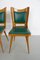 Sedie da pranzo in legno con rivestimento verde, Italia, anni '50, set di 6, Immagine 19